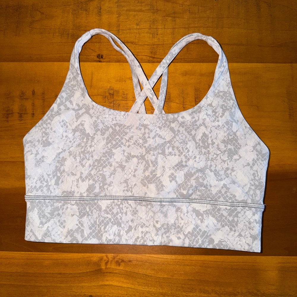 Lululemon Athletica White Patterned Sports Bra